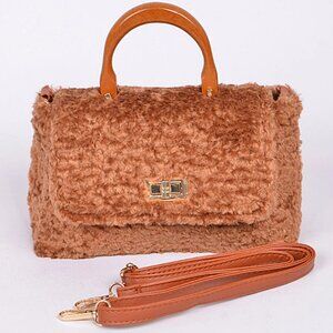 Trendy Teddy Bear Fur Handbag